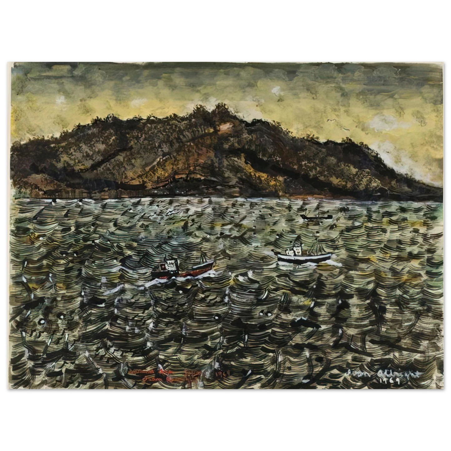 Ivan Albright - INLAND SEA JAPAN FROM BOAT  75x100 cm / 30x40inches Fine Art Poster