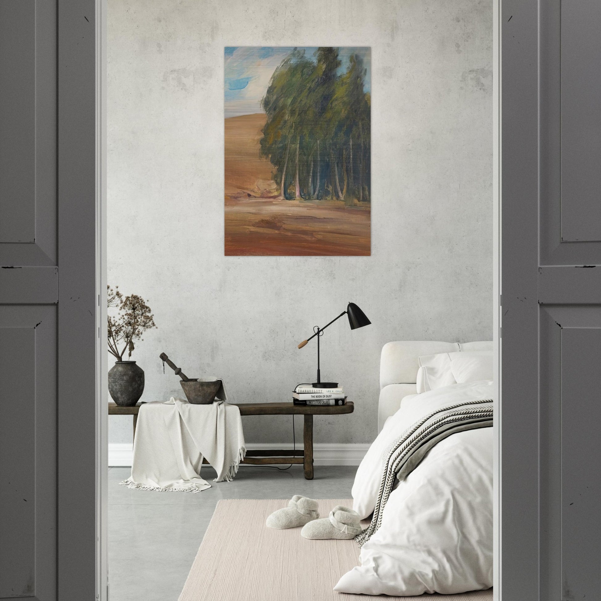 A Grove of Windswept Trees - Tonalism - Xavier Martinez Brushed Aluminum Print - 70x100 cm / 28x40 inches | Xavier Martinez Aluminum Print | Xavier Martinez Prints