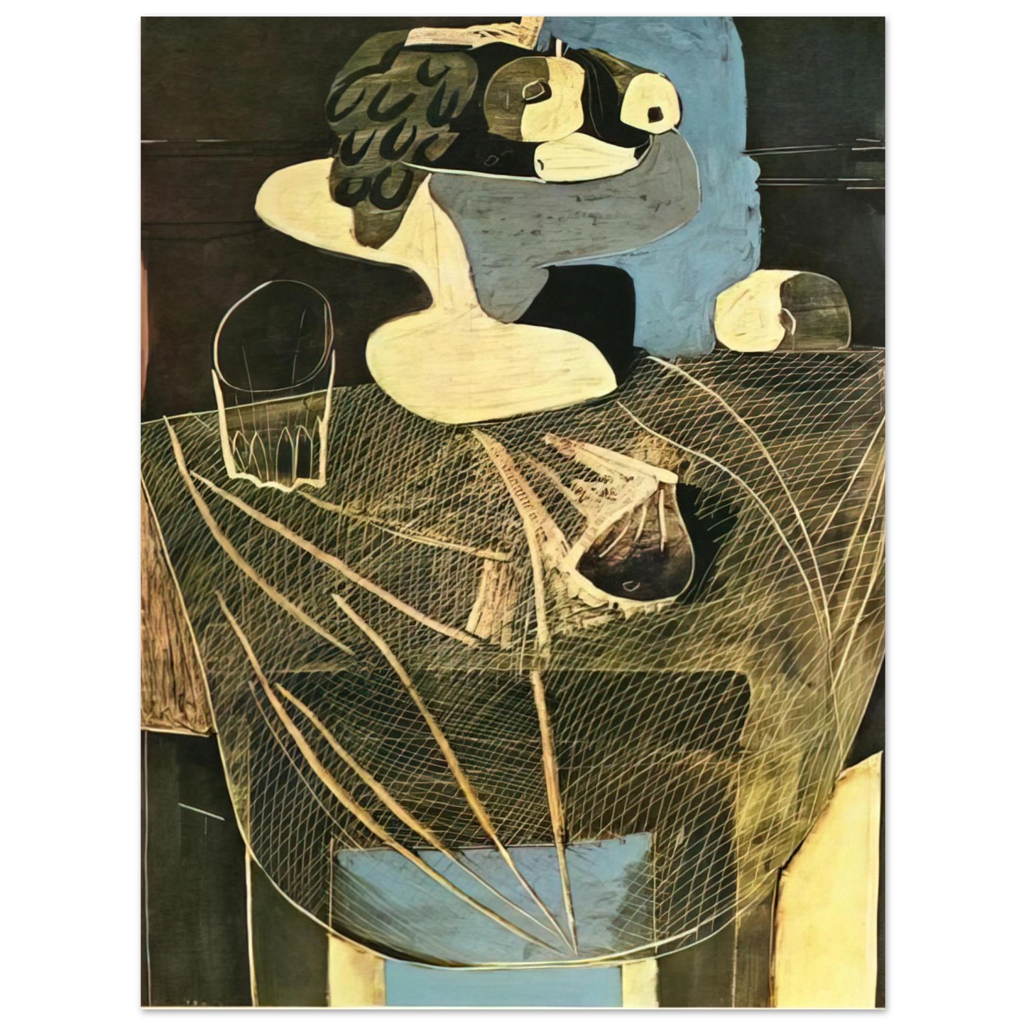 Pablo Picasso - Still life with fishing net  75x100 cm / 30x40inches Fine Art Poster
