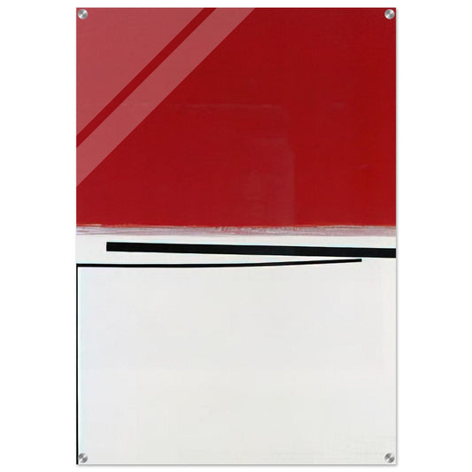 Square Motif in White and Indian Red - 1960 - Victor Pasmore Acrylic Print - 70x100 cm / 28x40″ inches | Victor Pasmore Wall Art | Victor Pasmore Prints
