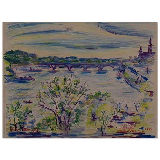 Ivan Albright - VIEW FROM ROOM 603 WATERGATE WASHINGTON D C 1974  75x100 cm / 30x40inches Fine Art Poster