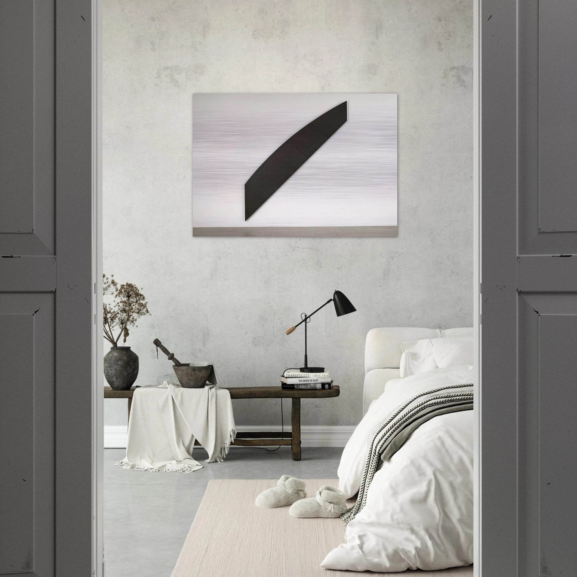 Diagonal with Curve IX - Ellsworth Kelly Brushed Aluminum Print - 70x100 cm / 28x40 inches | Ellsworth Kelly Aluminum Print | Ellsworth Kelly Prints