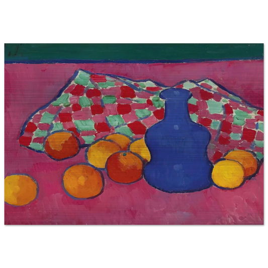 BLAUE VASE MIT ORANGEN 1908 - Alexej von Jawlensky Brushed Aluminum Print - 70x100 cm / 28x40 inches | Alexej von Jawlensky Aluminum Print | Alexej von Jawlensky Prints