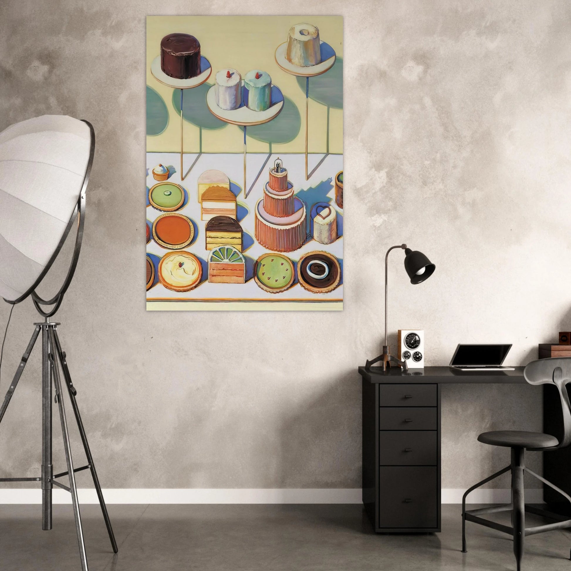 Cakes and Pies - 1995 - Wayne Thiebaud Art Prints - 100x150 cm / 40x60″ inches | Wayne Thiebaud Poster | Wayne Thiebaud Prints