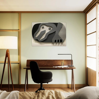 Shirt Front and Fork - Jean Arp Brushed Aluminum Print - 70x100 cm / 28x40 inches | Jean Arp Aluminum Print | Jean Arp Prints
