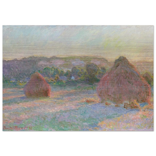 Stacks of Wheat End of Summer - claude monet Brushed Aluminum Print - 70x100 cm / 28x40 inches | claude monet Aluminum Print | claude monet Prints