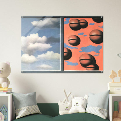 PINK BELLES TATTERED SKIES 1930 - Rene Magritte Acrylic Print - 70x100 cm / 28x40″ inches