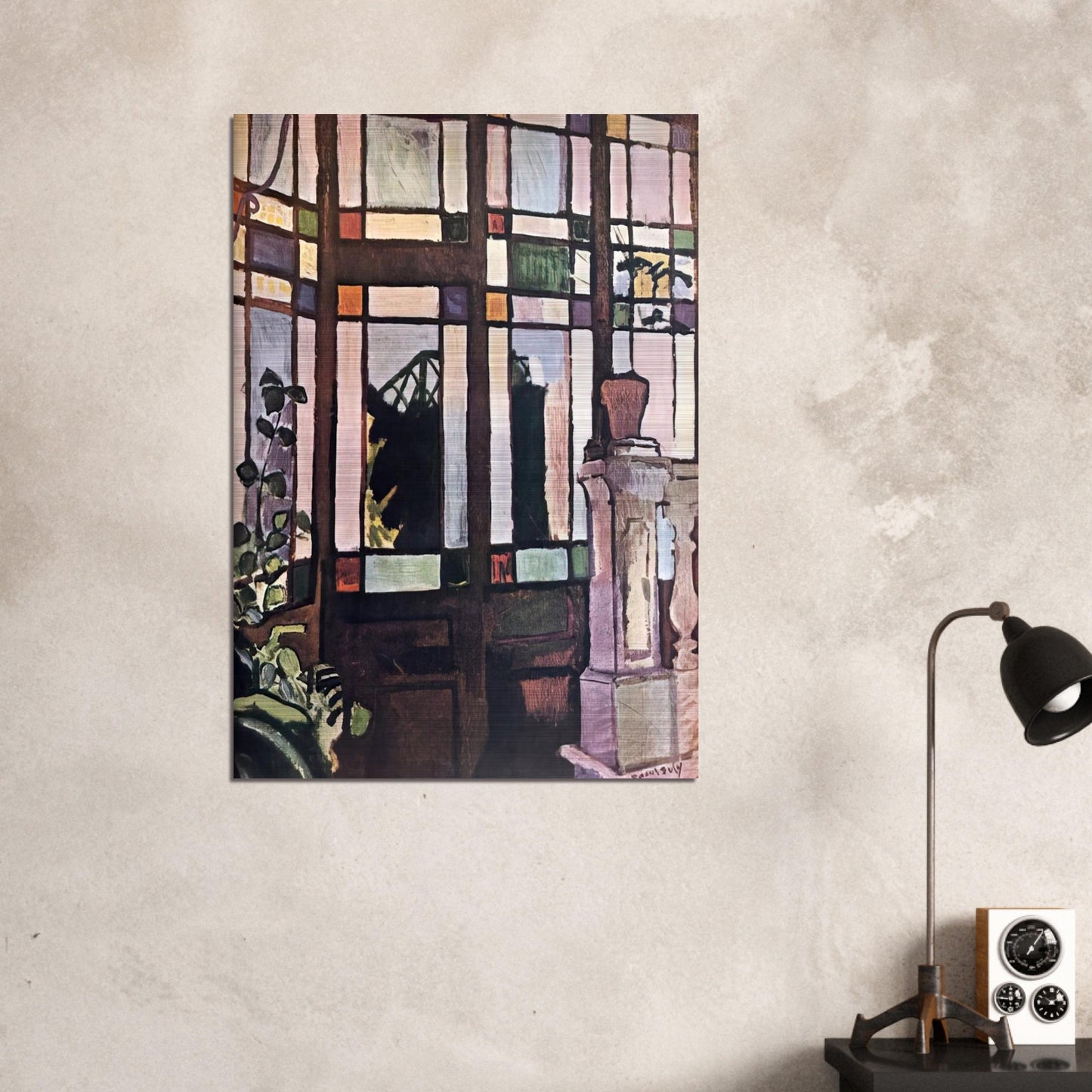 WINDOW WITH COLOURED GLASSES 1906 - Raoul Dufy Brushed Aluminum Print - 70x100 cm / 28x40 inches | Raoul Dufy Aluminum Print | Raoul Dufy Prints