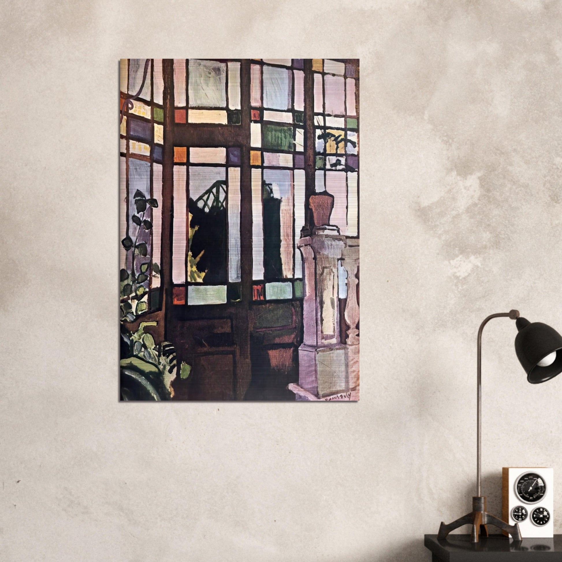WINDOW WITH COLOURED GLASSES 1906 - Raoul Dufy Brushed Aluminum Print - 70x100 cm / 28x40 inches | Raoul Dufy Aluminum Print | Raoul Dufy Prints