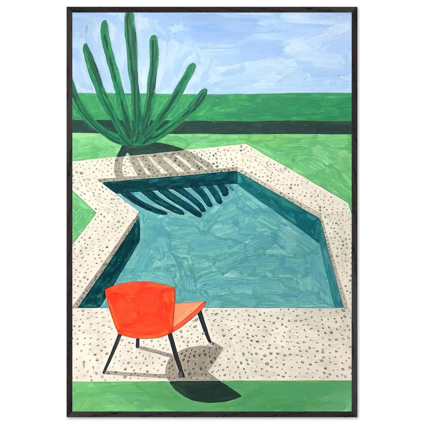 David Hockney - David Hockney Wall art - A3 (29.7 x 42  cm) - Premium Wooden Framed Poster With Fine Art Paper-canvas - White frame