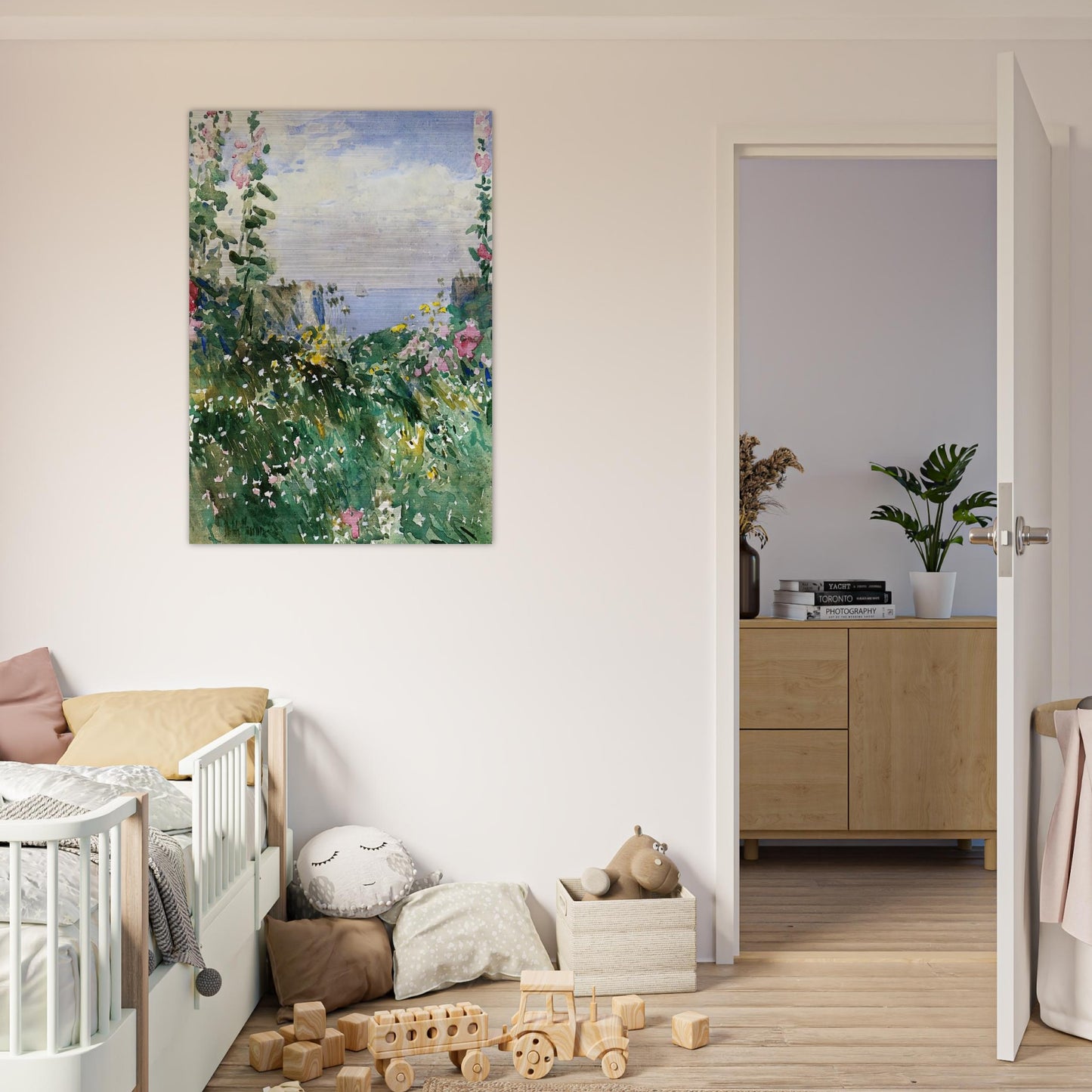 Isles of Shoals Garden, Appledore - Childe Hassam Brushed Aluminum Print - 70x100 cm / 28x40 inches | Childe Hassam Aluminum Print | Childe Hassam Prints