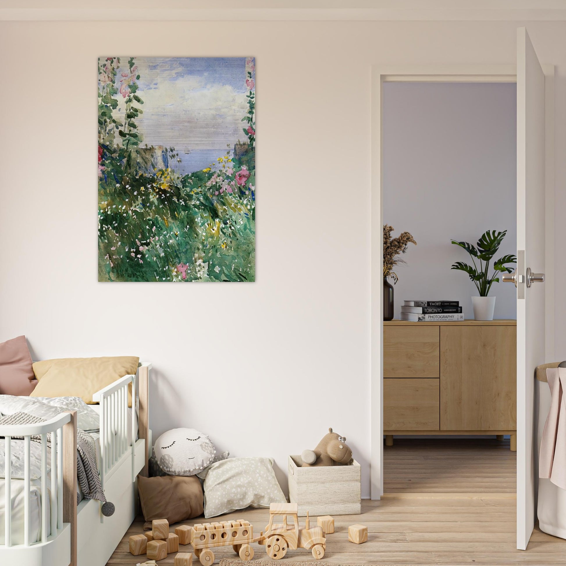 Isles of Shoals Garden, Appledore - Childe Hassam Brushed Aluminum Print - 70x100 cm / 28x40 inches | Childe Hassam Aluminum Print | Childe Hassam Prints