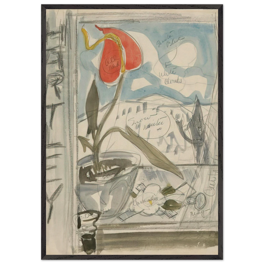 Study for Poster Portrait Marsden Hartley - 1924 - Charles Demuth 70x100 cm / 28x40 inches Framed Art Print – Black Wooden Frame
