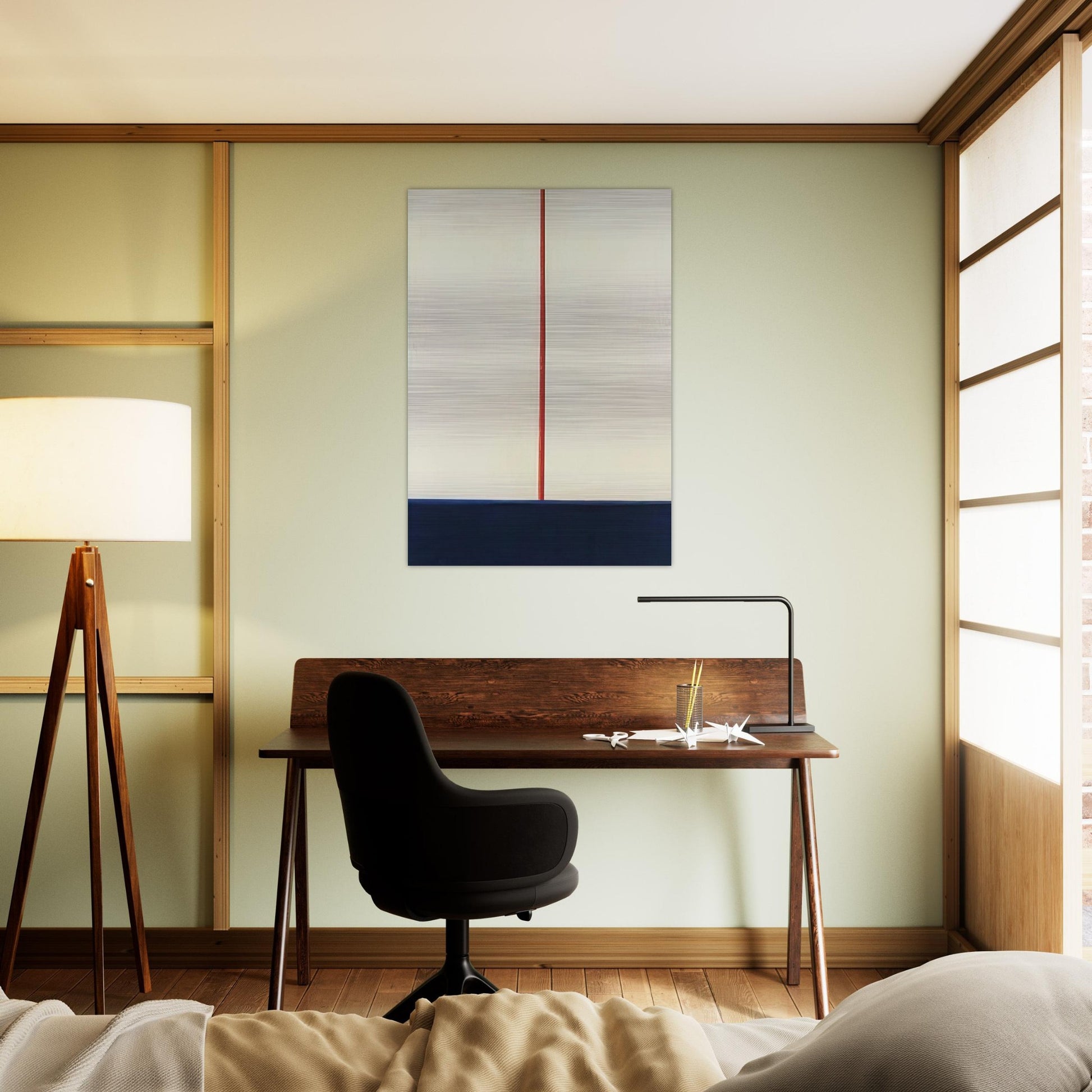 Komposition Blau-Rot auf Weiss - 1965 - Blinky Palermo Brushed Aluminum Print - 70x100 cm / 28x40 inches | Blinky Palermo Aluminum Print | Blinky Palermo Prints