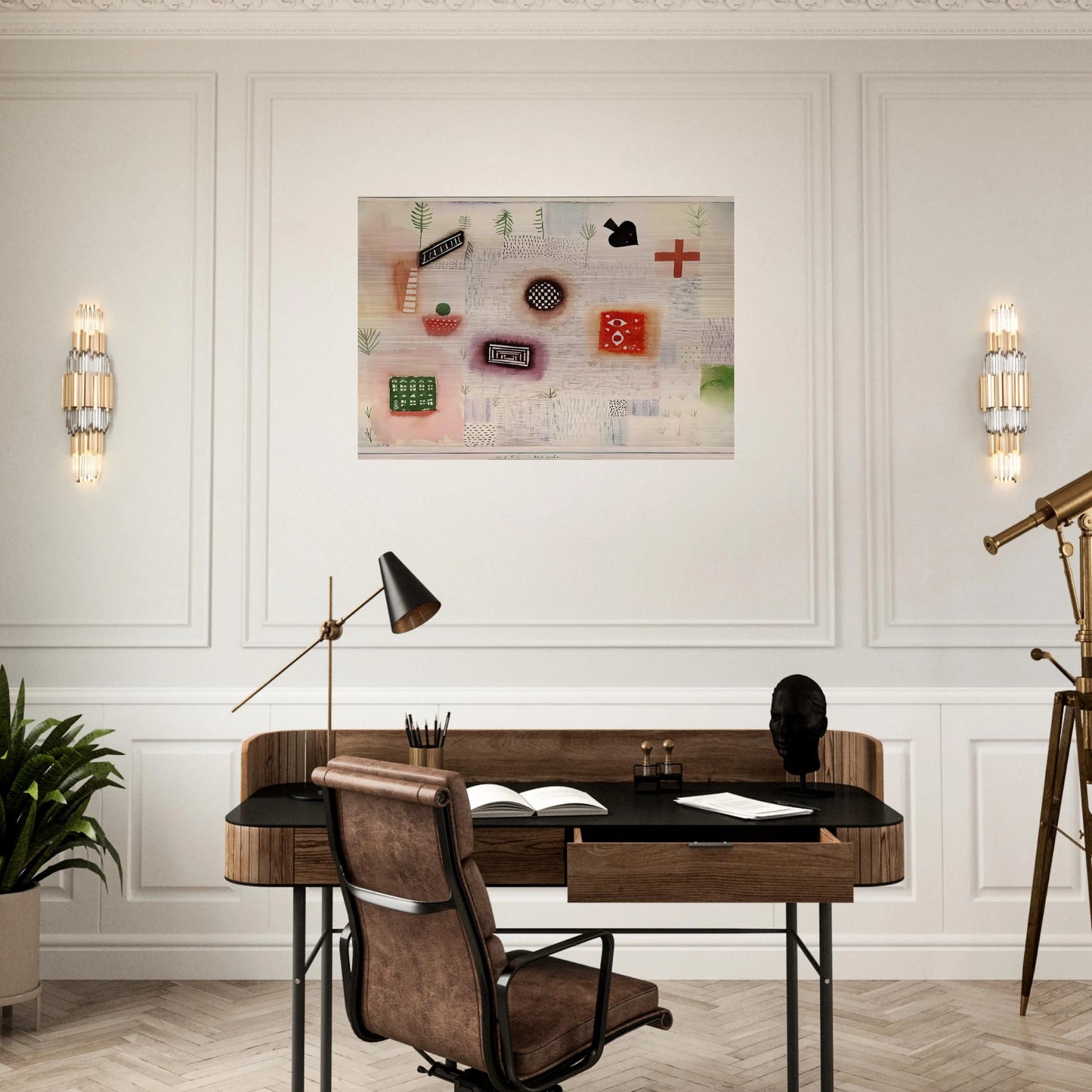 PLACE SIGNS 1926 - Paul Klee Brushed Aluminum Print - 70x100 cm / 28x40 inches | Paul Klee Aluminum Print | Paul Klee Prints