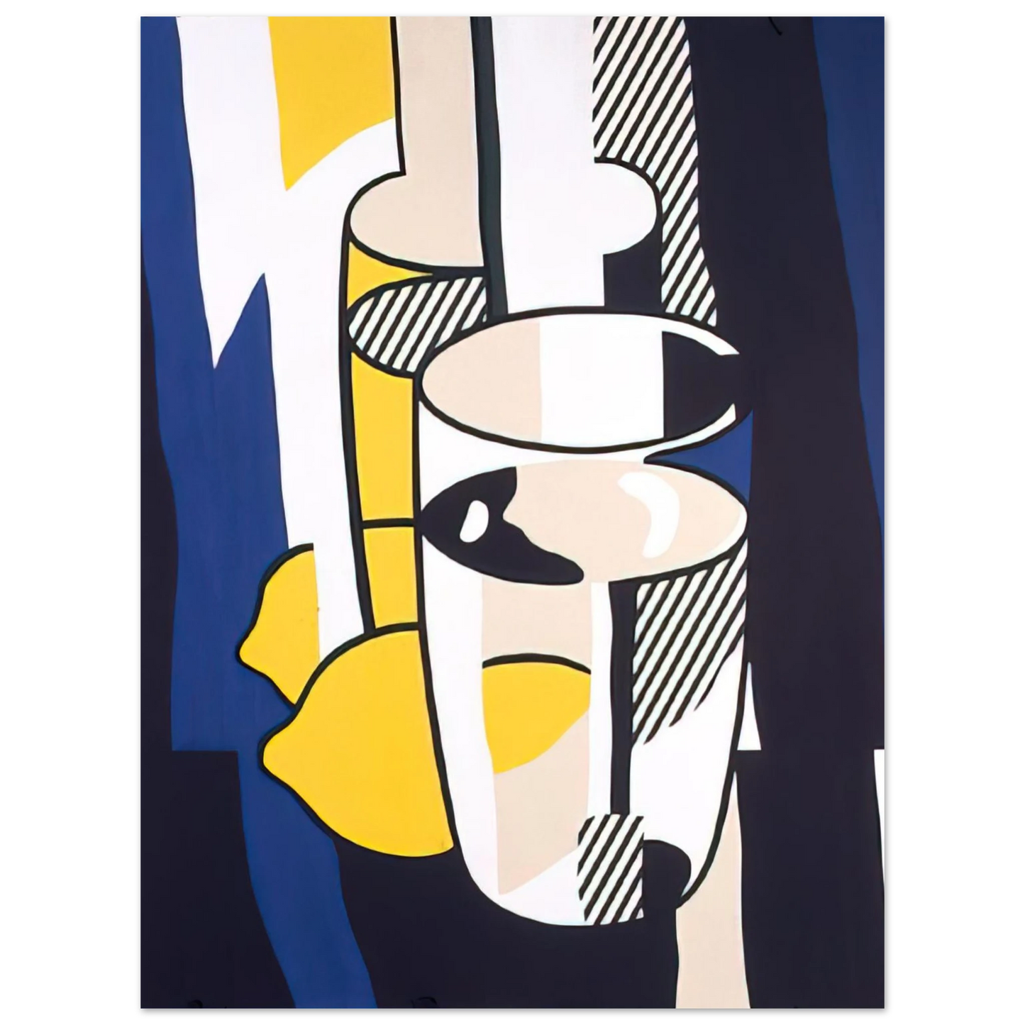 Roy Lichtenstein - GLASS AND LEMON IN A MIRROR 1974  75x100 cm / 30x40inches Fine Art Poster