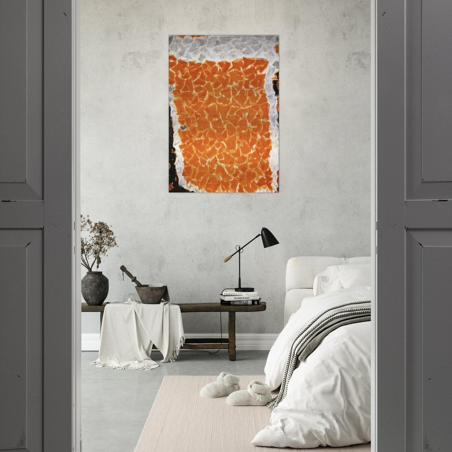Big Orange - Sam Francis Brushed Aluminum Print - 70x100 cm / 28x40 inches | Sam Francis Aluminum Print | Sam Francis Prints