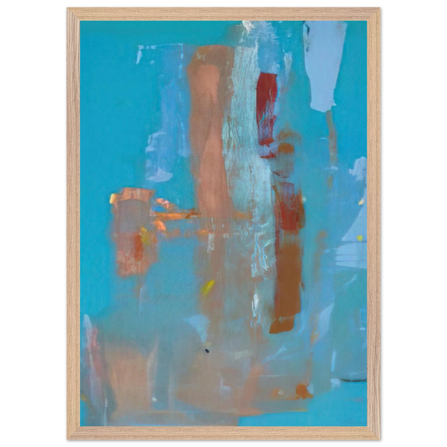 Helen Frankenthaler - In on Blue - 1976 Wall art - 40x50 cm / 16x20 inches - Premium Wooden Framed Poster With Fine Art Paper-canvas - White frame