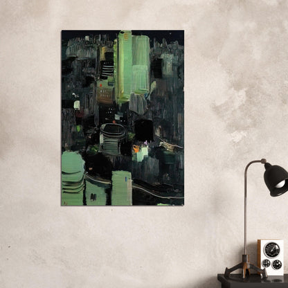 Toyko at Night - 1990 - Wu Guanzhong Brushed Aluminum Print - 70x100 cm / 28x40 inches | Wu Guanzhong Aluminum Print | Wu Guanzhong Prints