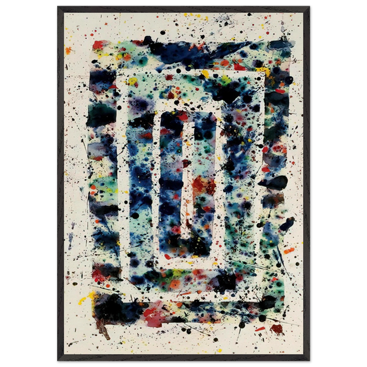Untitled  SF75-102  - Sam Francis 70x100 cm / 28x40 inches Framed Art Print – Black Wooden Frame