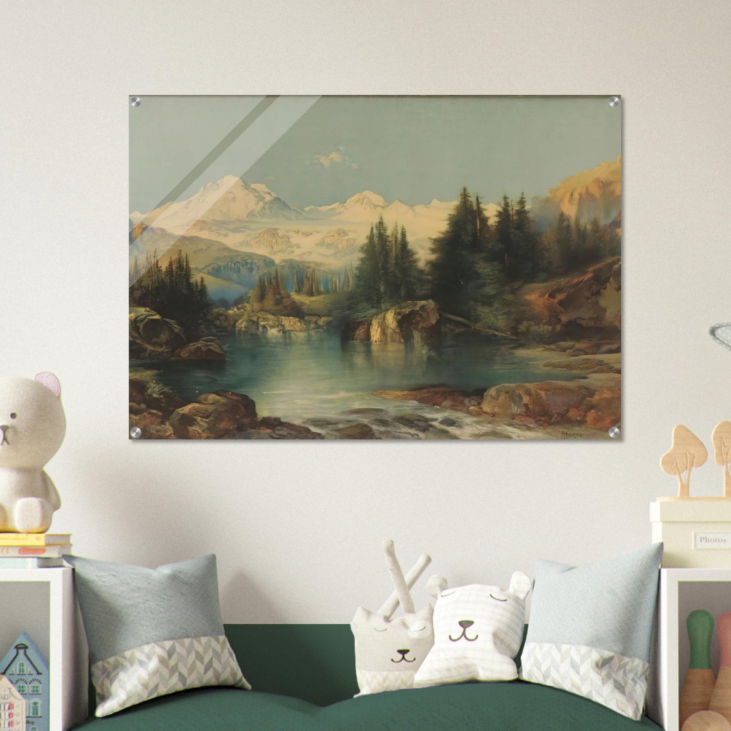 View of the Rocky Mountains - Thomas Moran Acrylic Print - 70x100 cm / 28x40″ inches