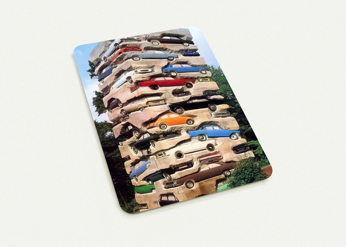 Long-term parking - 1982 By Arman Pack of 10 Post Cards | Arman Post Cards | A6 (10.5 x 14.8 cm) - 4.1 x 5.8 inches