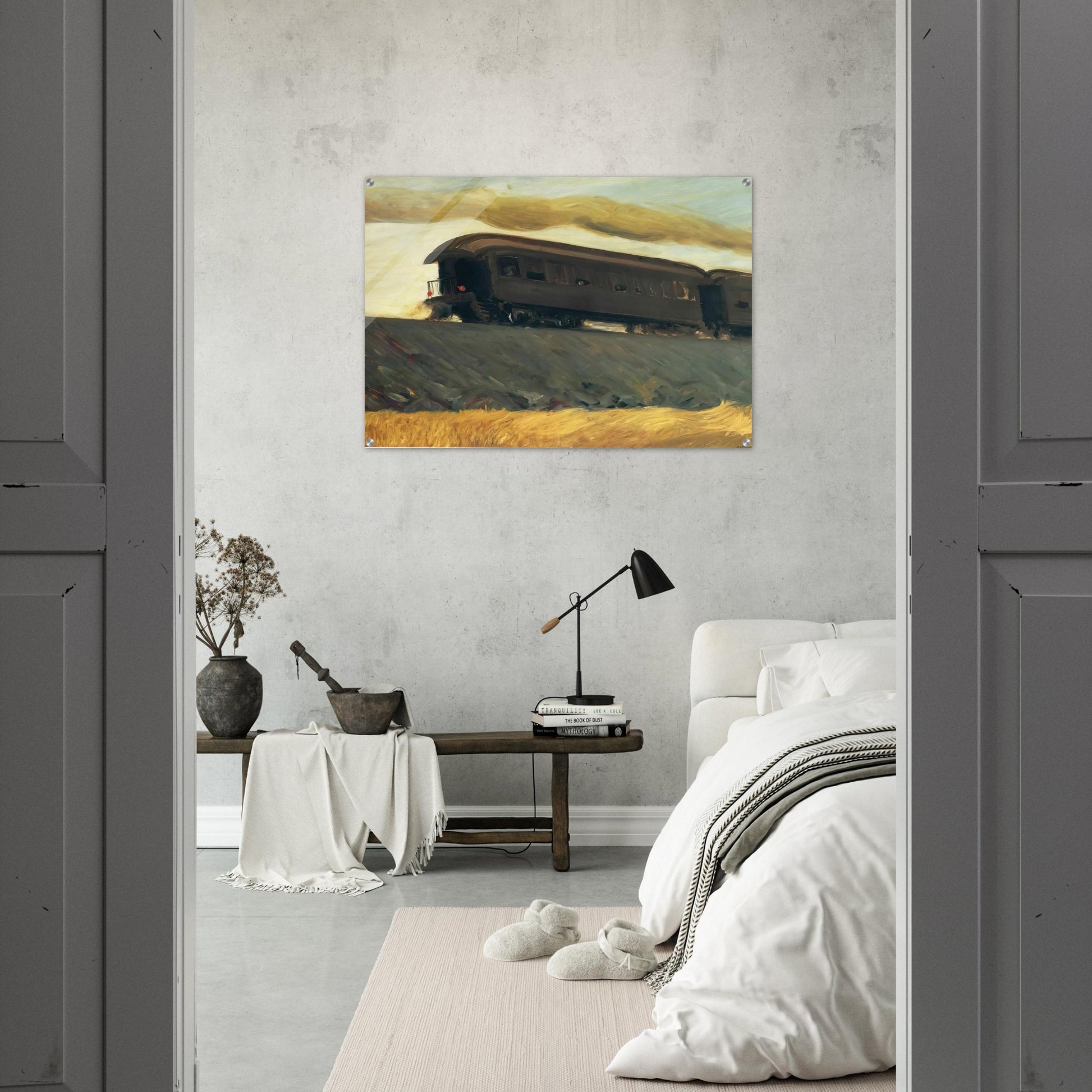 Railroad Train - Edward Hopper Acrylic Print - 70x100 cm / 28x40″ inches