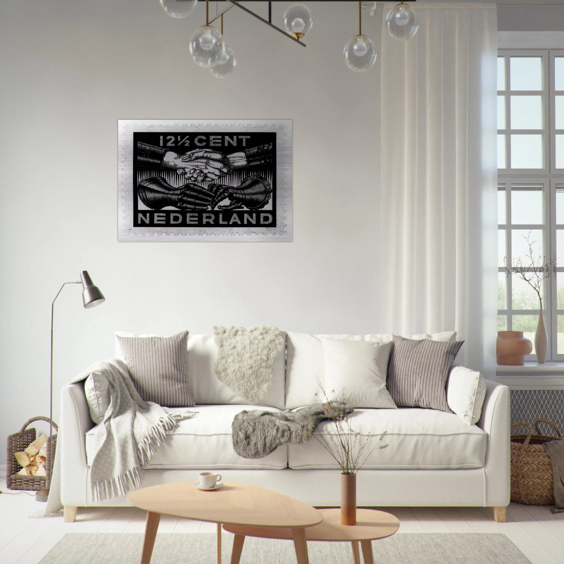 DESIGN FOR DUTCH PEASE POSTAGE STAMP MARCH 1932 1932 - MC Escher Brushed Aluminum Print - 70x100 cm / 28x40 inches | MC Escher Aluminum Print | MC Escher Prints