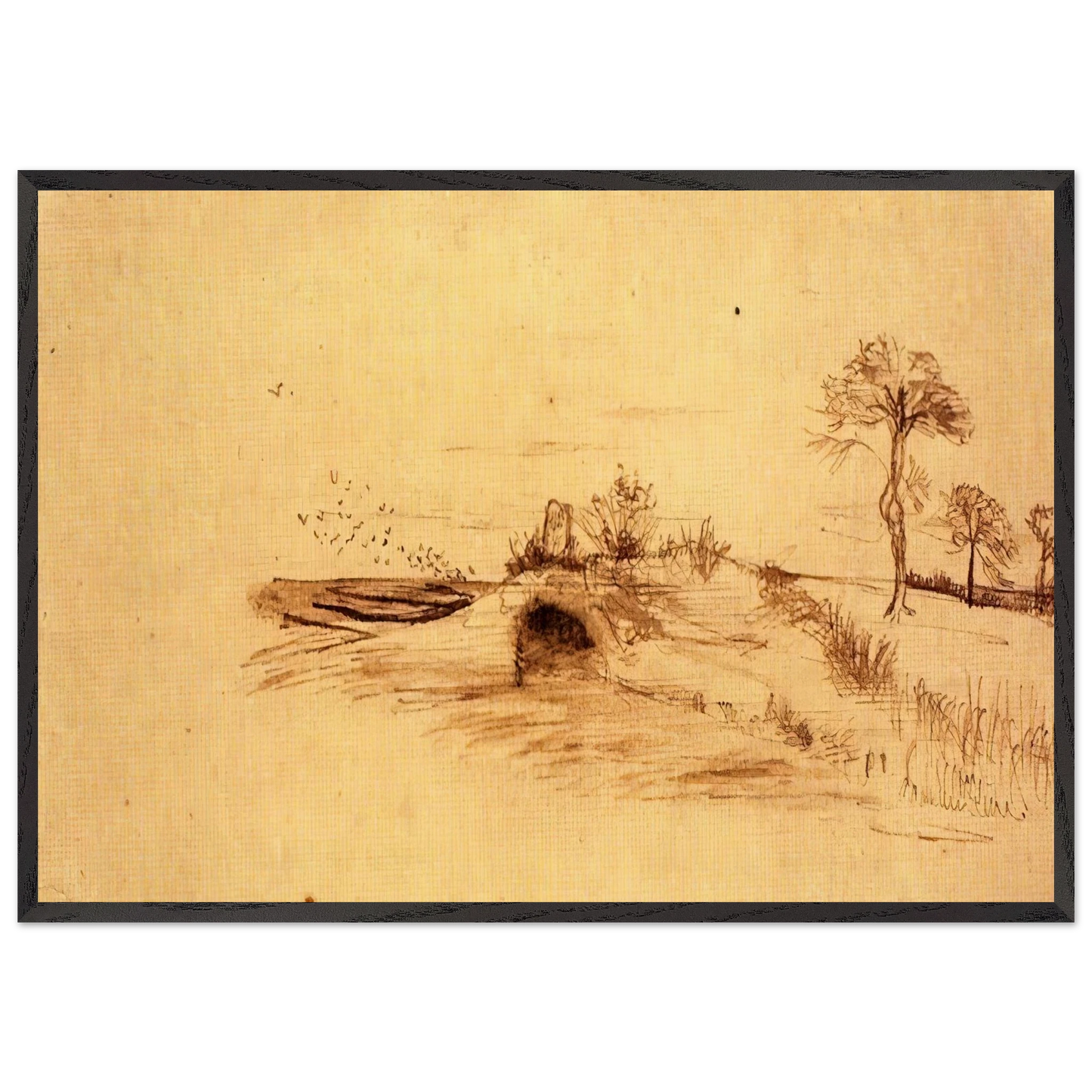 The Cave of Machpelah - Vincent van Gogh 70x100 cm / 28x40 inches Framed Art Print – Black Wooden Frame
