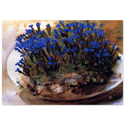 Blue Gentians - John Singer Sargent Brushed Aluminum Print - 70x100 cm / 28x40 inches | John Singer Sargent Aluminum Print | John Singer Sargent Prints