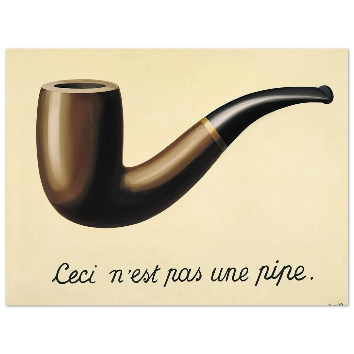 Rene Magritte - THE TREACHERY OF IMAGES THIS IS NOT A PIPE 1948  75x100 cm / 30x40inches Fine Art Poster
