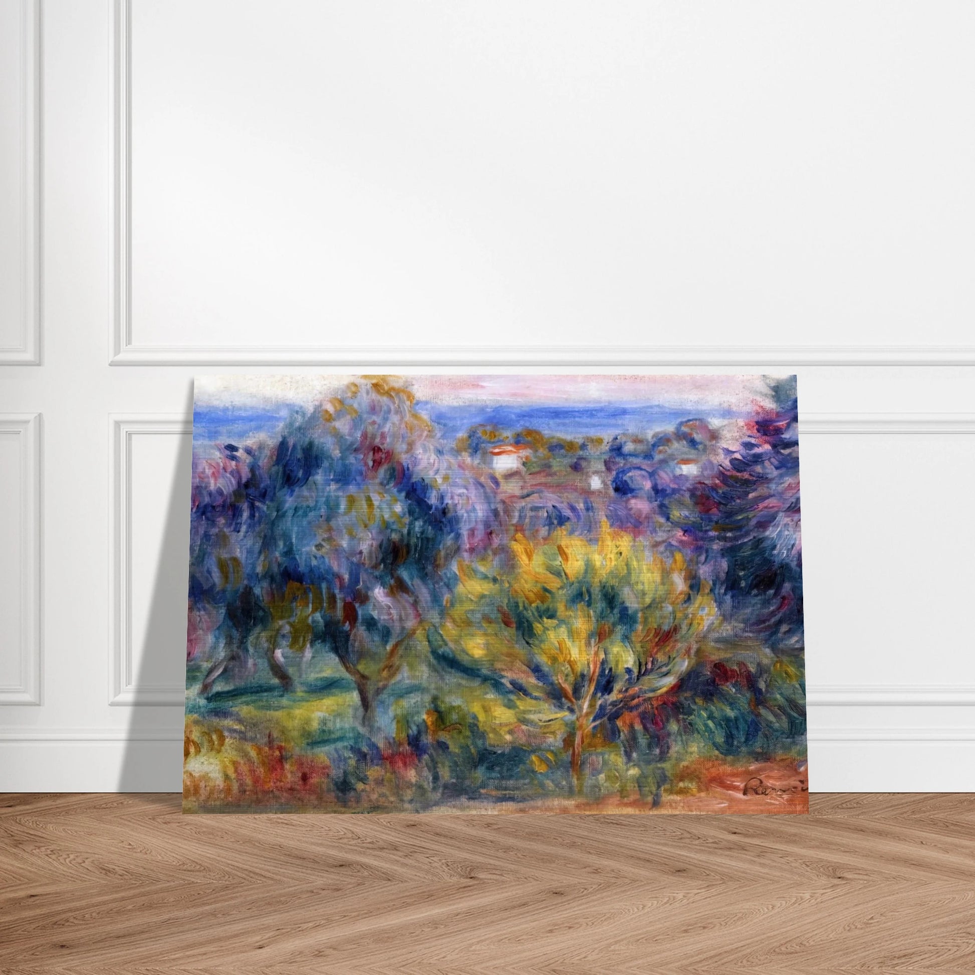 Landscape with a View of the Sea - Pierre-Auguste Renoir Brushed Aluminum Print - 70x100 cm / 28x40 inches | Pierre-Auguste Renoir Aluminum Print | Pierre-Auguste Renoir Prints