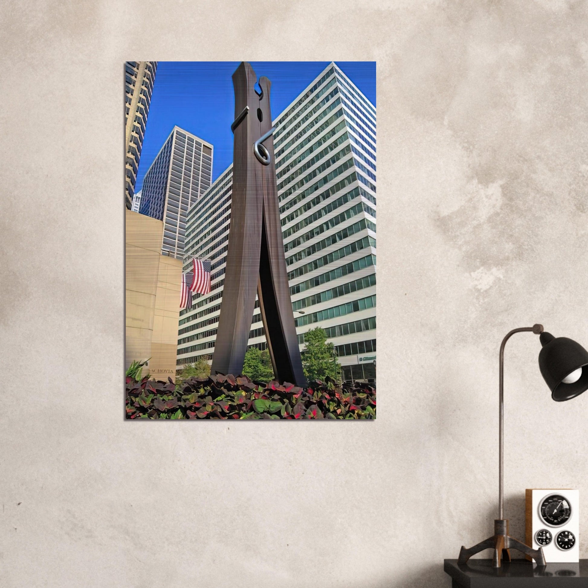 CLOTHESPIN 1976 - Claes Oldenburg Brushed Aluminum Print - 70x100 cm / 28x40 inches | Claes Oldenburg Aluminum Print | Claes Oldenburg Prints