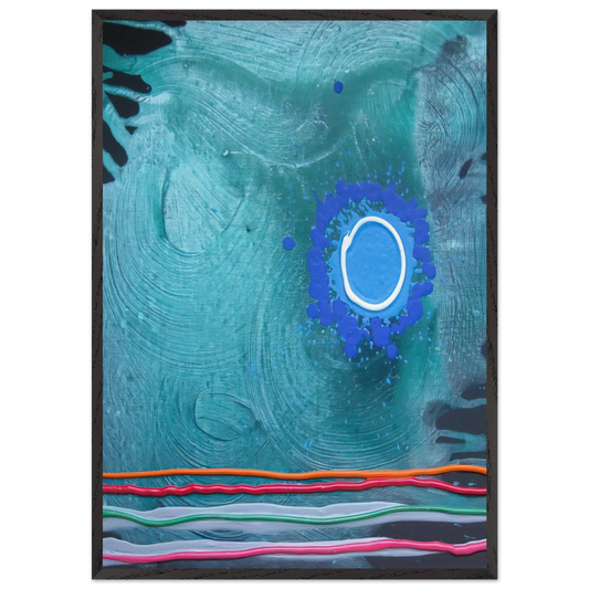 Blue Moon - 2006 - John Hoyland 70x100 cm / 28x40 inches Framed Art Print – Black Wooden Frame