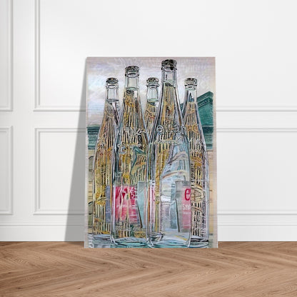 EVIAN BOTTLES 1976 - Janet Fish Brushed Aluminum Print - 70x100 cm / 28x40 inches | Janet Fish Aluminum Print | Janet Fish Prints