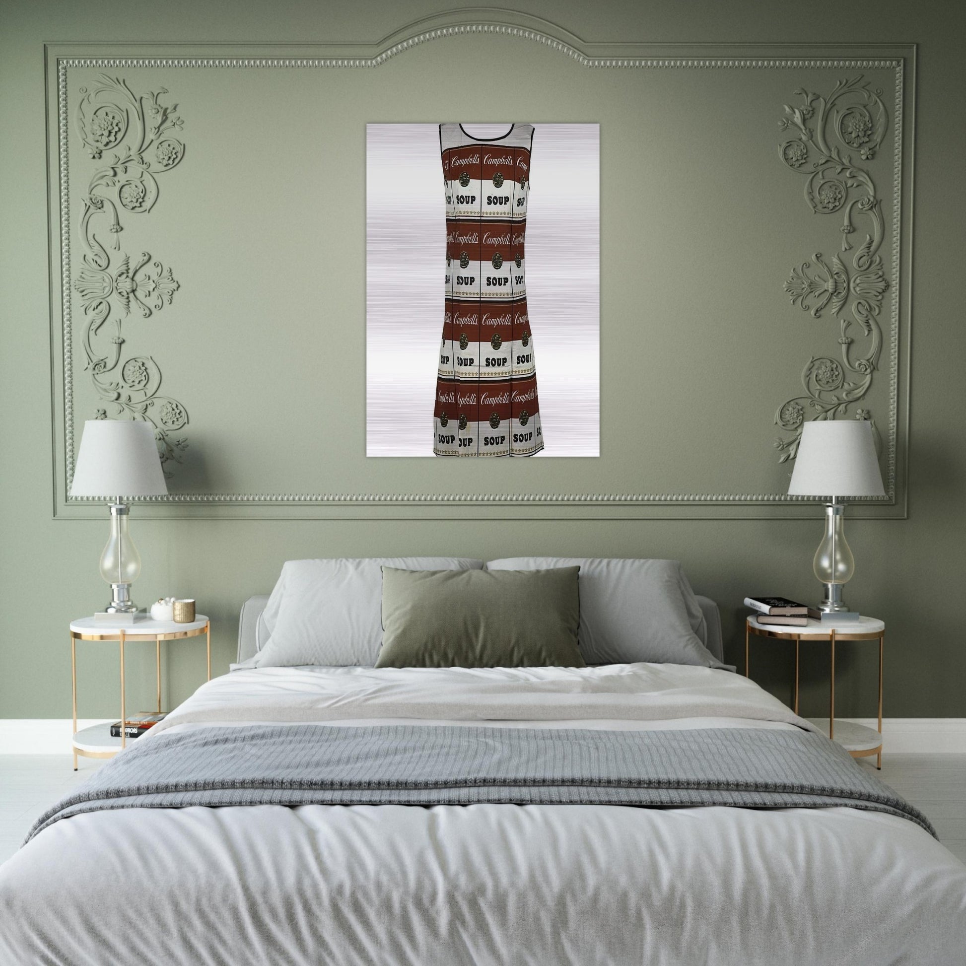 The Souper Dress - Andy Warhol Brushed Aluminum Print - 70x100 cm / 28x40 inches | Andy Warhol Aluminum Print | Andy Warhol Prints