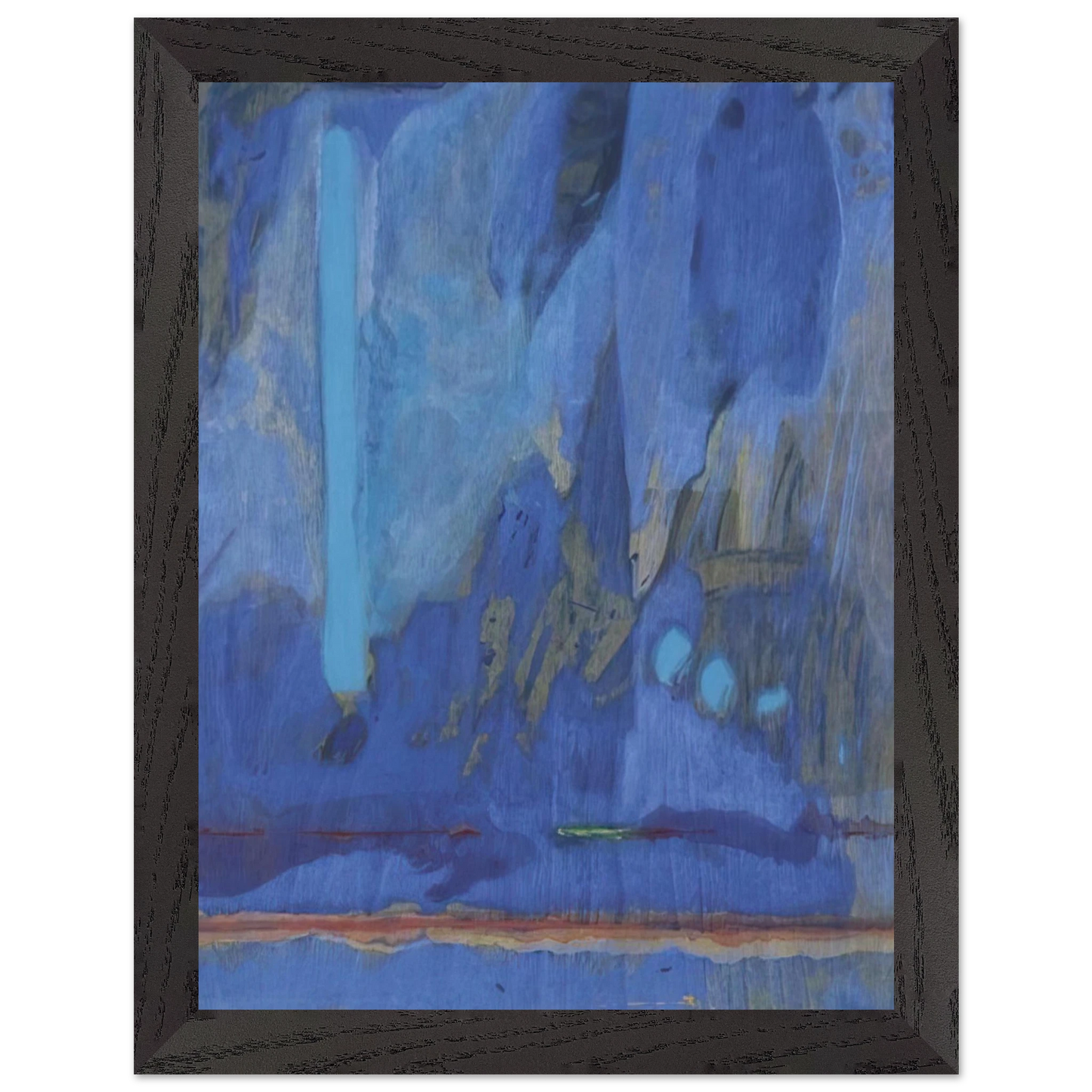 Helen Frankenthaler - Tales of Genji III - 1998 Wall art - 15x20 cm / 6x8 inches - Premium Wooden Framed Poster With Fine Art Paper-canvas - Black frame