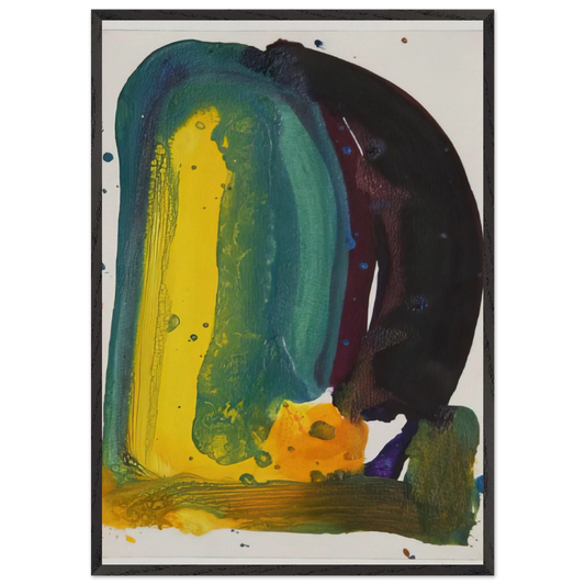 Sculpture Drawing SF64-571 - Sam Francis 70x100 cm / 28x40 inches Framed Art Print – Black Wooden Frame