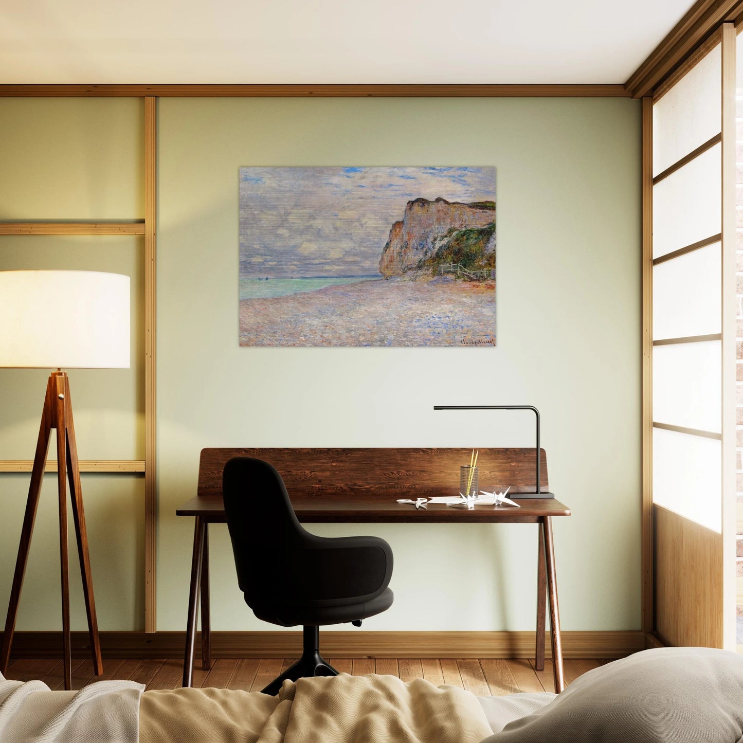 Cliffs near Dieppe - claude monet Brushed Aluminum Print - 70x100 cm / 28x40 inches | claude monet Aluminum Print | claude monet Prints