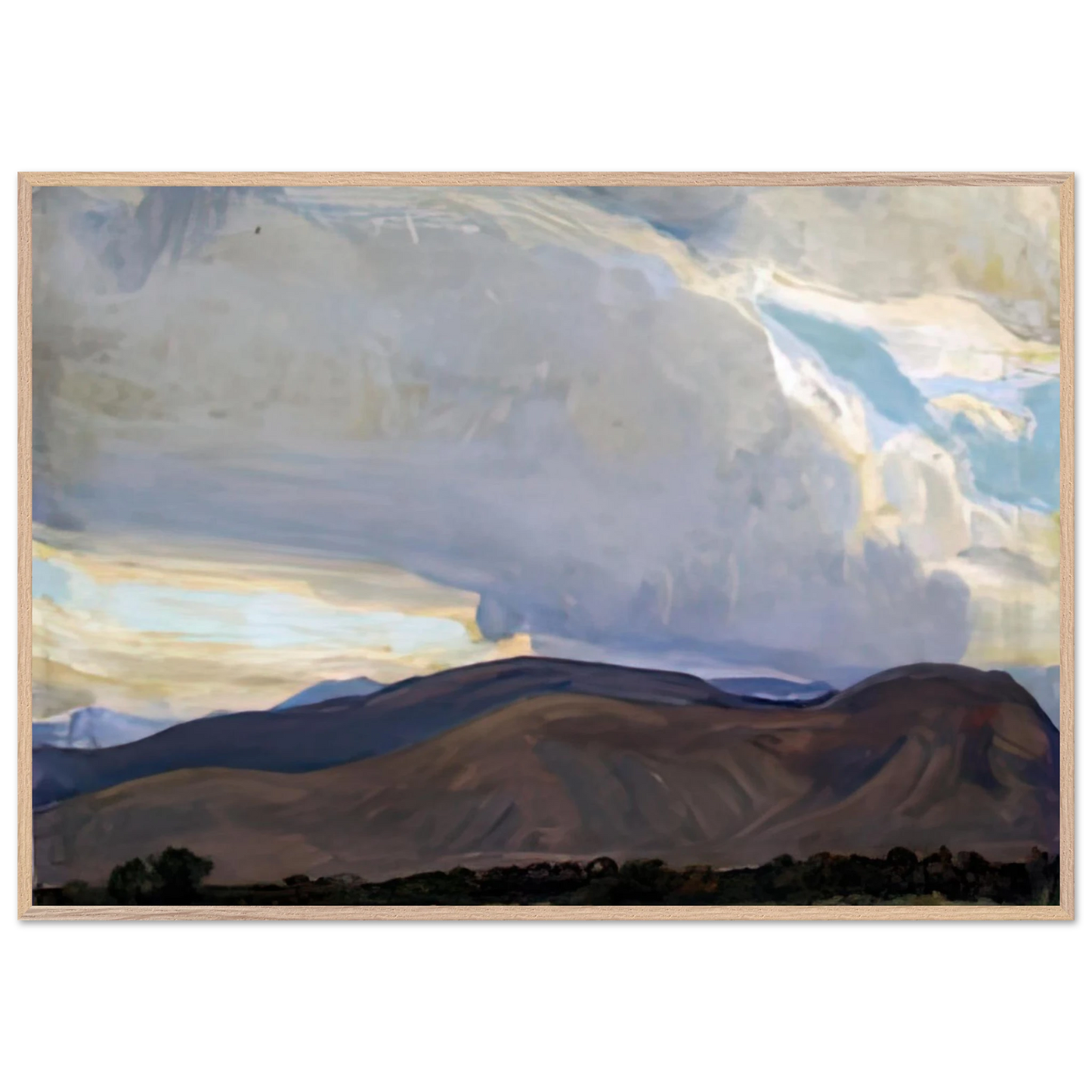 Maynard Dixon - STORM FROM THE SIERRA 1937 Wall art - 28x43  cm / XL (11x17 inches) - Premium Wooden Framed Poster With Fine Art Paper-canvas - Black frame