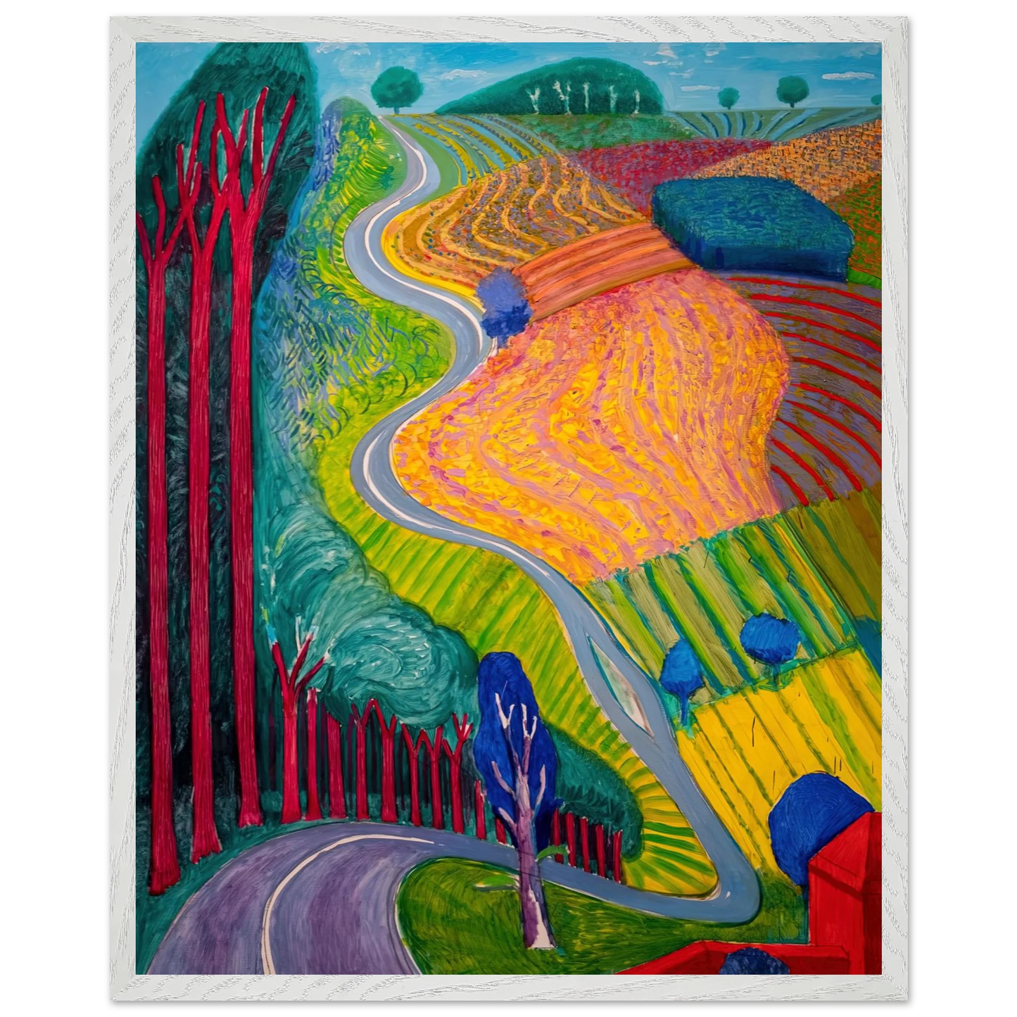 David Hockney - David Hockney Wall art - 70x100 cm / 28x40 inches - Premium Wooden Framed Poster With Fine Art Paper-canvas - Black frame