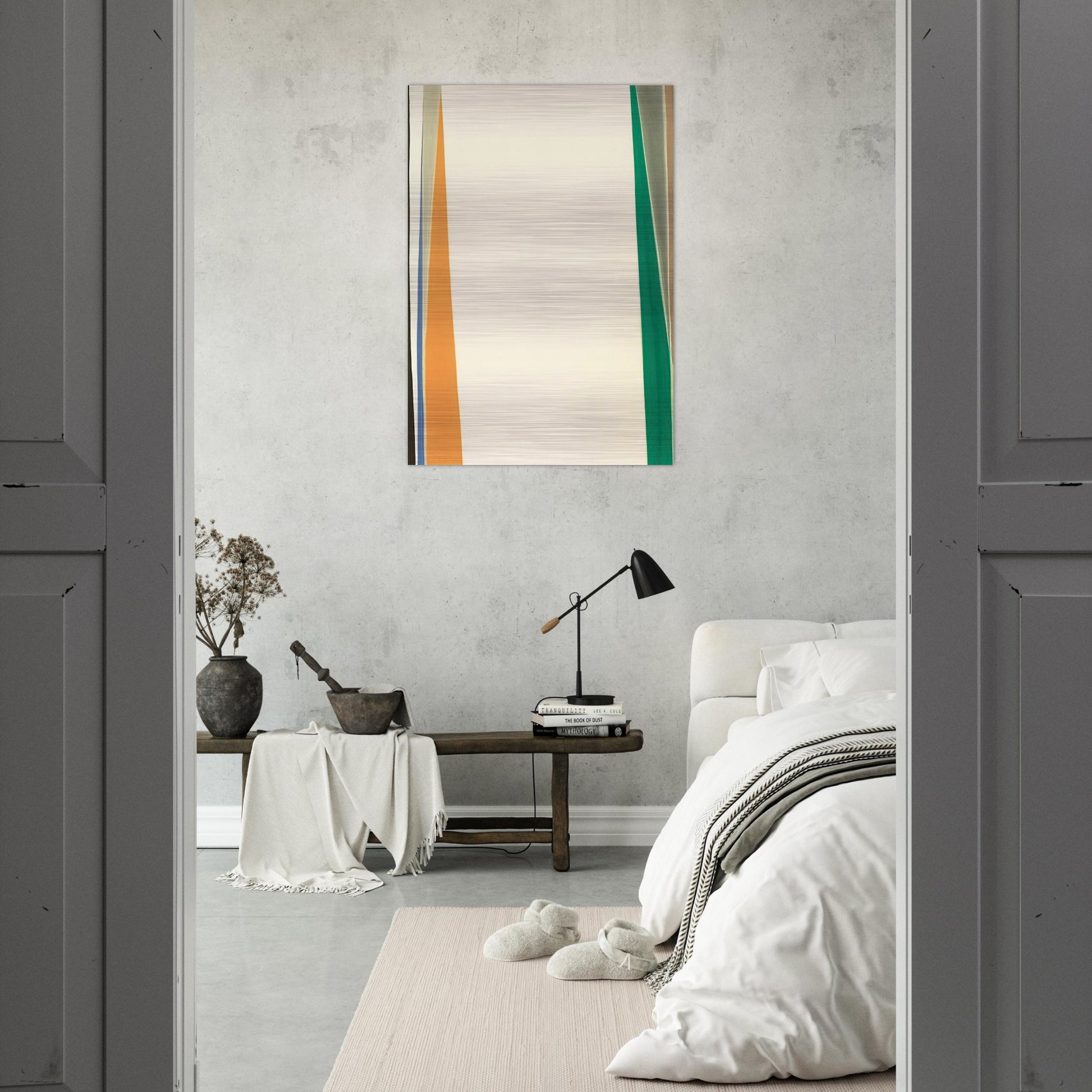 Open White Center - 1974 - Larry Zox Brushed Aluminum Print - 70x100 cm / 28x40 inches | Larry Zox Aluminum Print | Larry Zox Prints