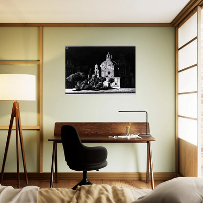 NOCTURNAL ROME 1 - MC Escher Brushed Aluminum Print - 70x100 cm / 28x40 inches | MC Escher Aluminum Print | MC Escher Prints
