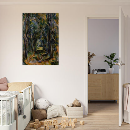 The Alley at Chantilly - Paul Cézanne Brushed Aluminum Print - 70x100 cm / 28x40 inches | Paul Cézanne Aluminum Print | Paul Cézanne Prints