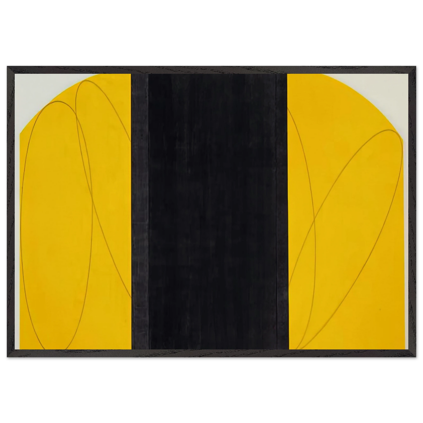 ELLOW BLACK ZONE PAINTING IV 1996 - Robert Mangold 70x100 cm / 28x40 inches Framed Art Print – Black Wooden Frame