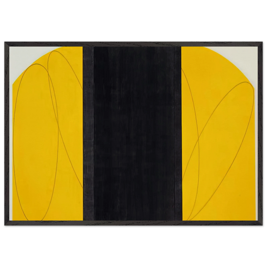 ELLOW BLACK ZONE PAINTING IV 1996 - Robert Mangold 70x100 cm / 28x40 inches Framed Art Print – Black Wooden Frame