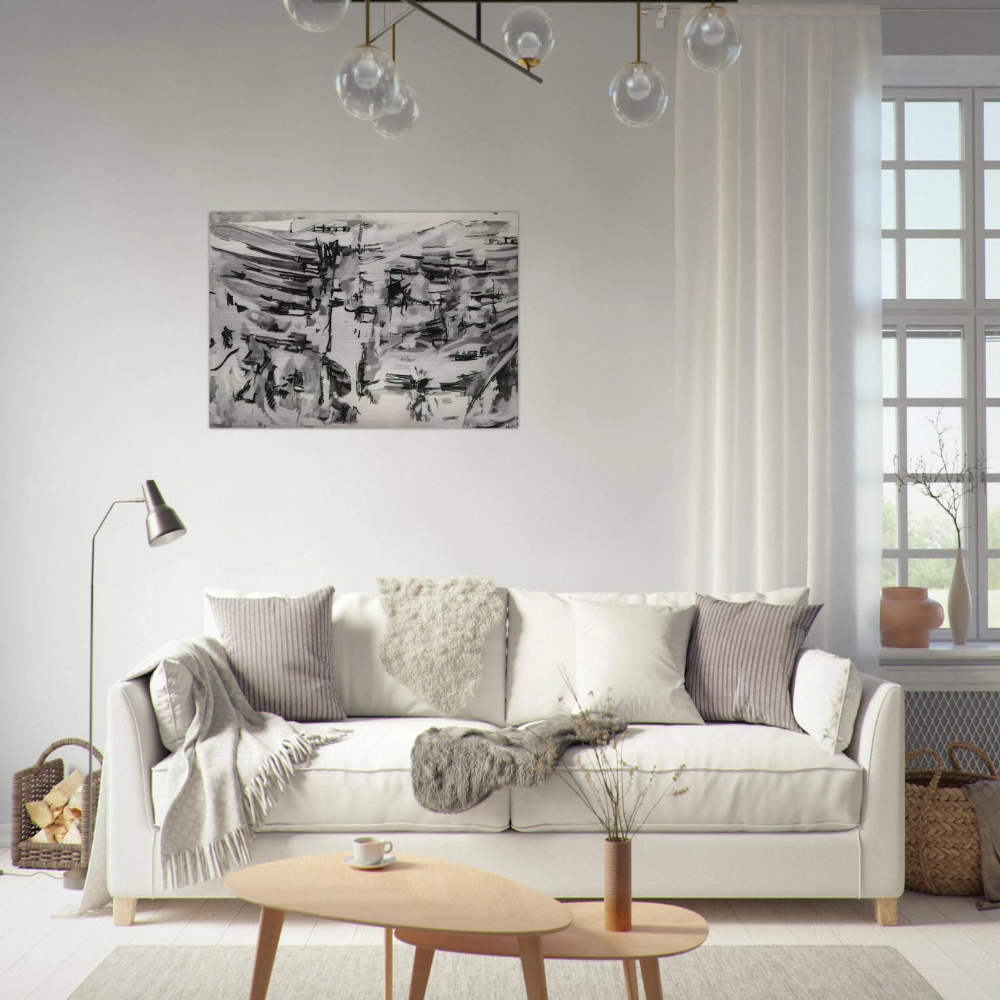 Composition - 1955 - Maria Helena Vieira da Silva Brushed Aluminum Print - 70x100 cm / 28x40 inches | Maria Helena Vieira da Silva Aluminum Print | Maria Helena Vieira da Silva Prints