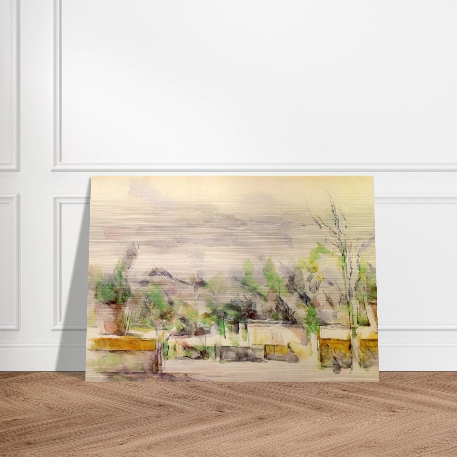 The Garden Terrace at Les Lauves - Paul Cézanne Brushed Aluminum Print - 70x100 cm / 28x40 inches | Paul Cézanne Aluminum Print | Paul Cézanne Prints