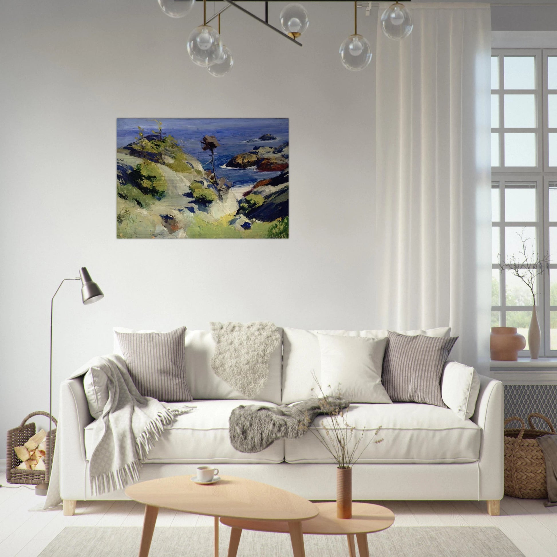 Monhegan Landscape - Edward Hopper Brushed Aluminum Print - 70x100 cm / 28x40 inches | Edward Hopper Aluminum Print | Edward Hopper Prints