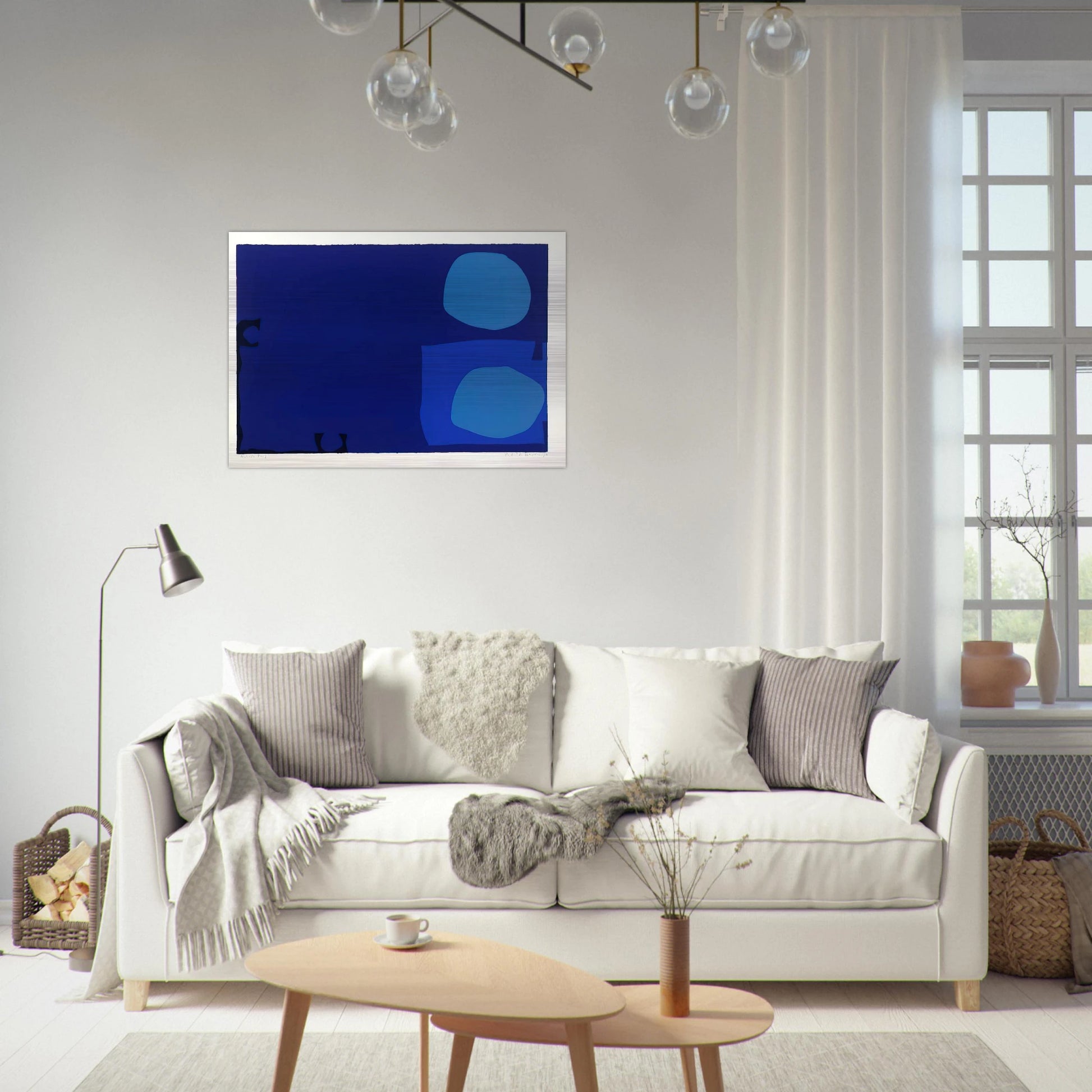 Four Blues Two Discs - 1970 - Patrick Heron Brushed Aluminum Print - 70x100 cm / 28x40 inches | Patrick Heron Aluminum Print | Patrick Heron Prints